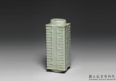 图片[2]-Cong vase with light bluish-green glaze, Longquan ware, Southern Song to Yuan dynasty, 13th century-China Archive